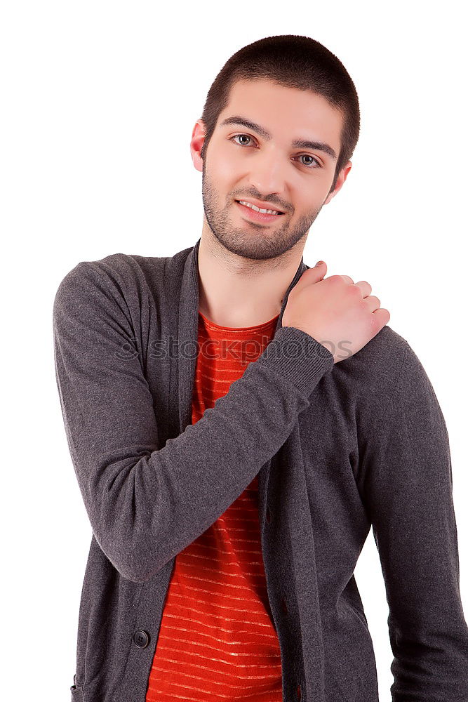 Similar – Man wearing plaid shirt sitting outdoors