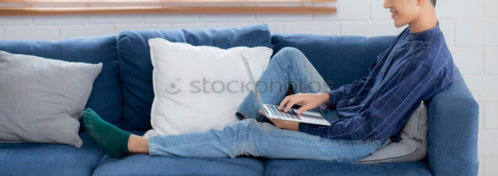 Image, Stock Photo Chilling in a wicker beach chair