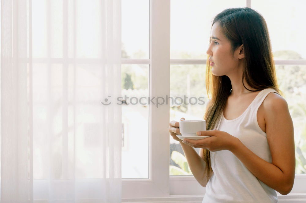 Similar – Image, Stock Photo Girl chilling with book in cozy bed