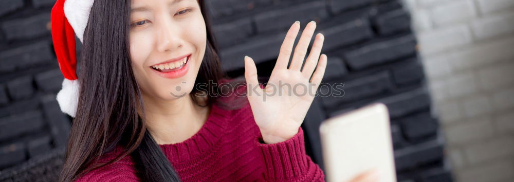 Similar – Portrait of a young blonde woman gesturing