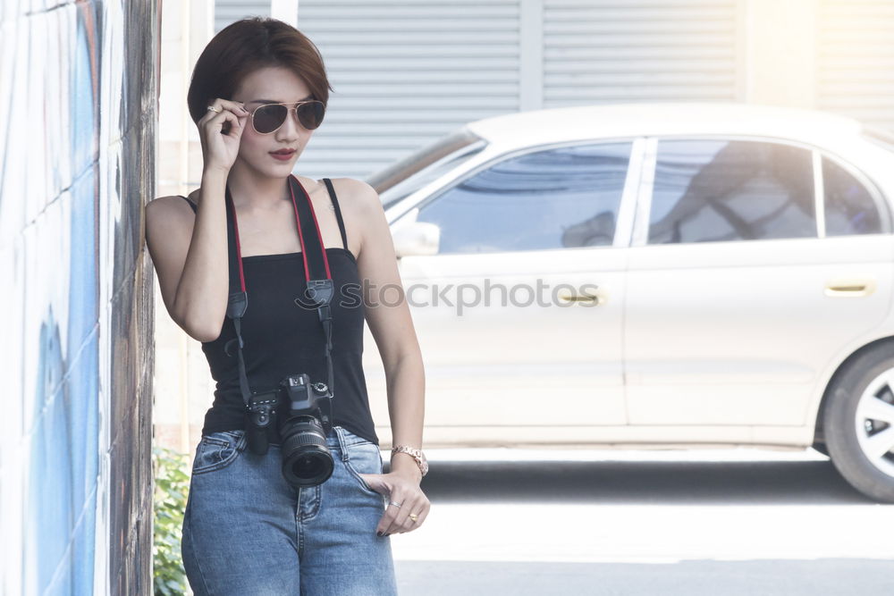 Similar – Image, Stock Photo Pretty Asian woman on street