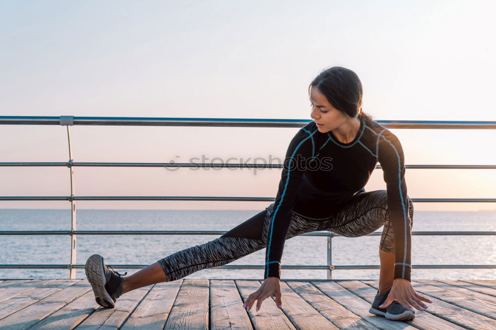 Similar – Happy friends sitting on steps