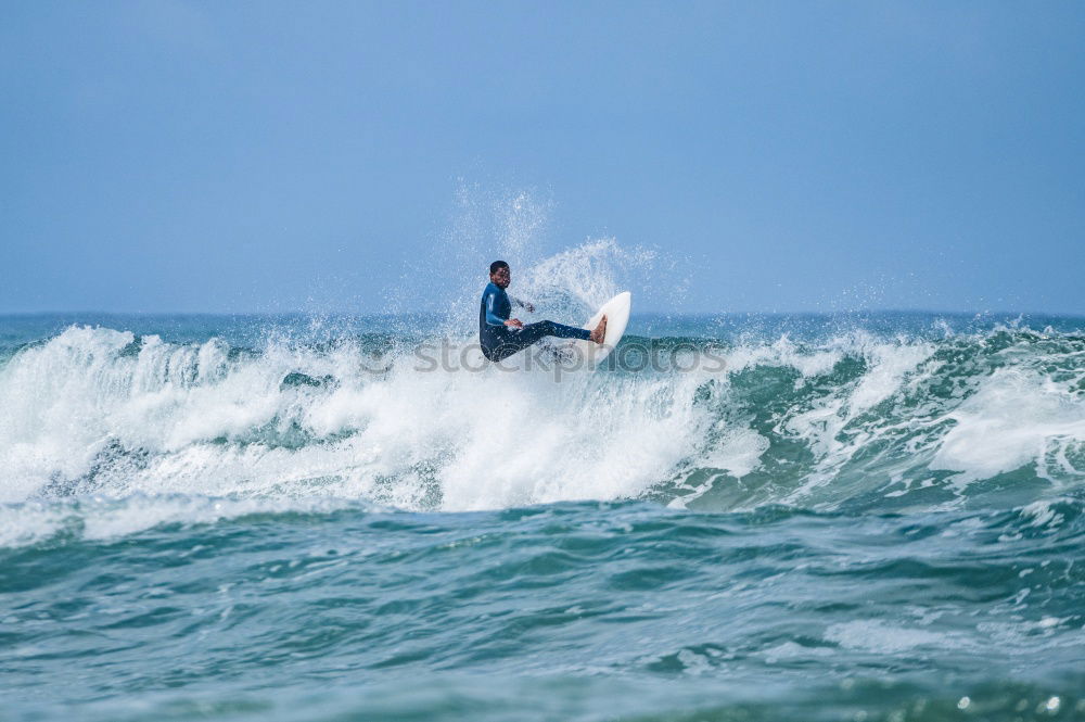 Similar – Image, Stock Photo Big wave jump / surfer with skills