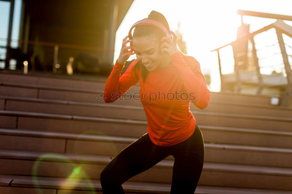 Similar – female runner resting