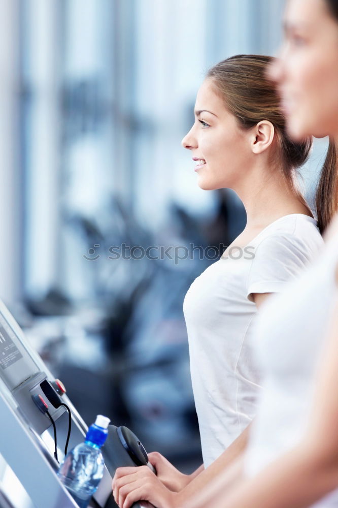 Similar – Image, Stock Photo Attractive Woman on treadmill in the gym