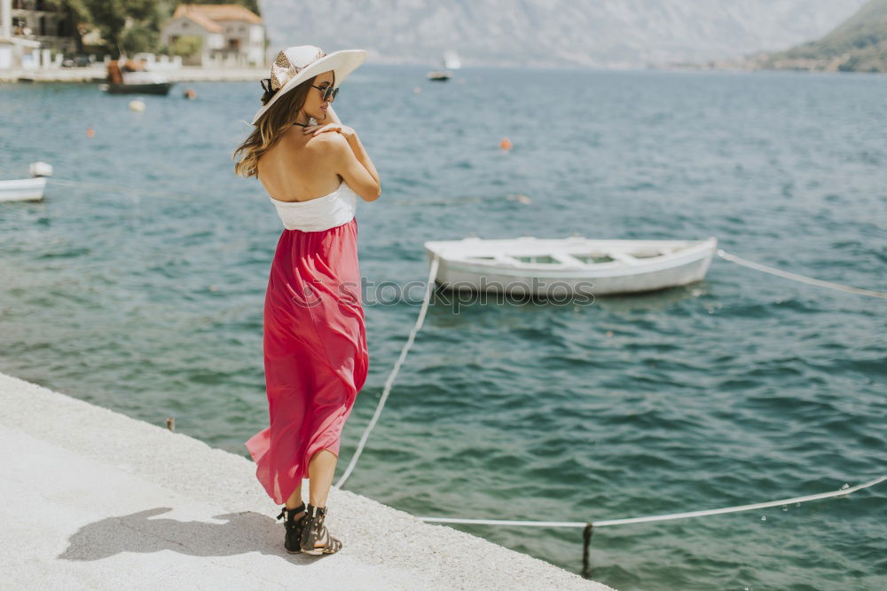 Similar – Image, Stock Photo Smiling blonde girl wearing dress dancing outdoors.