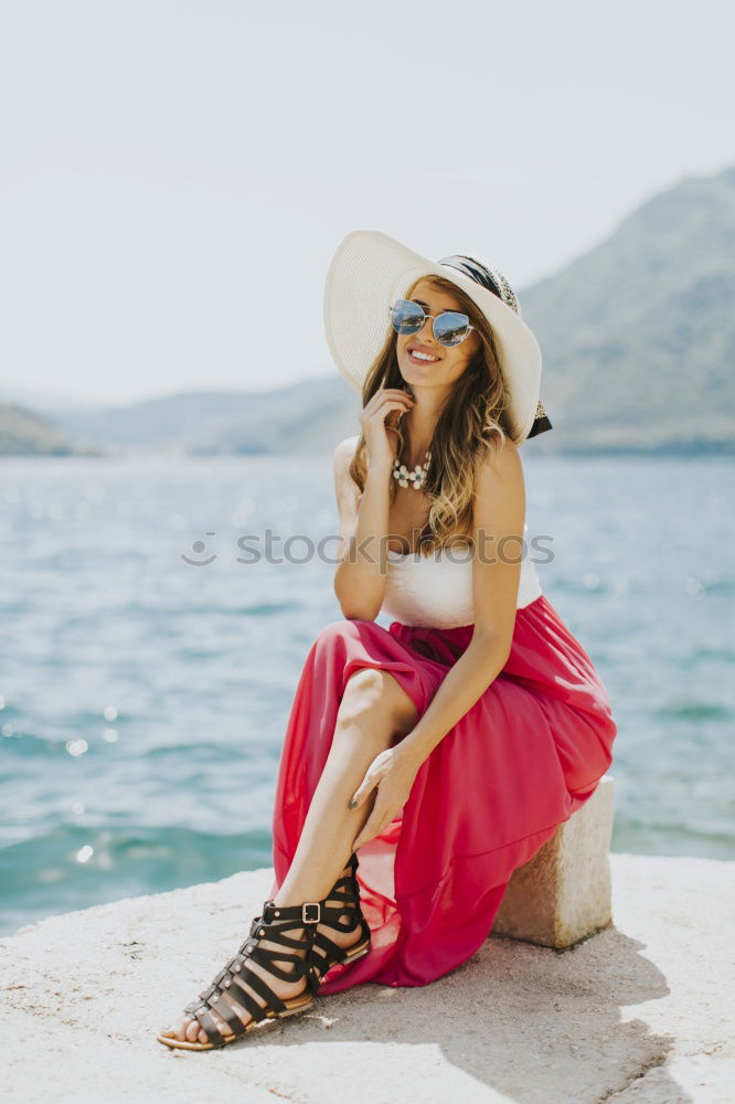 Similar – Image, Stock Photo Portrait of a young woman at Lake Garda