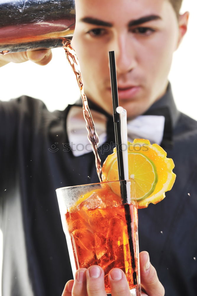 Similar – Image, Stock Photo Barman is making cocktail at night club