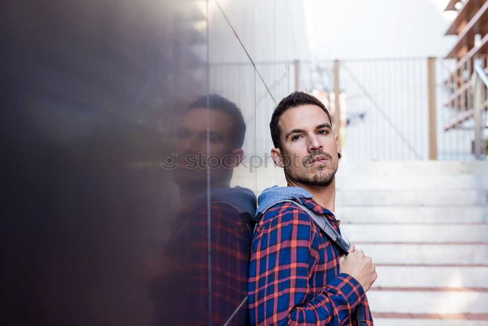 Similar – Image, Stock Photo Alternative couple black and white outdoors portrait.