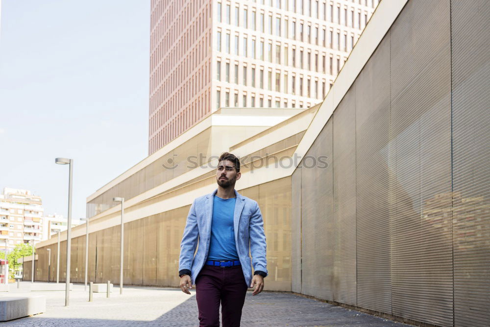 Similar – Image, Stock Photo Smiling man with sunglasses sitting at bicycle