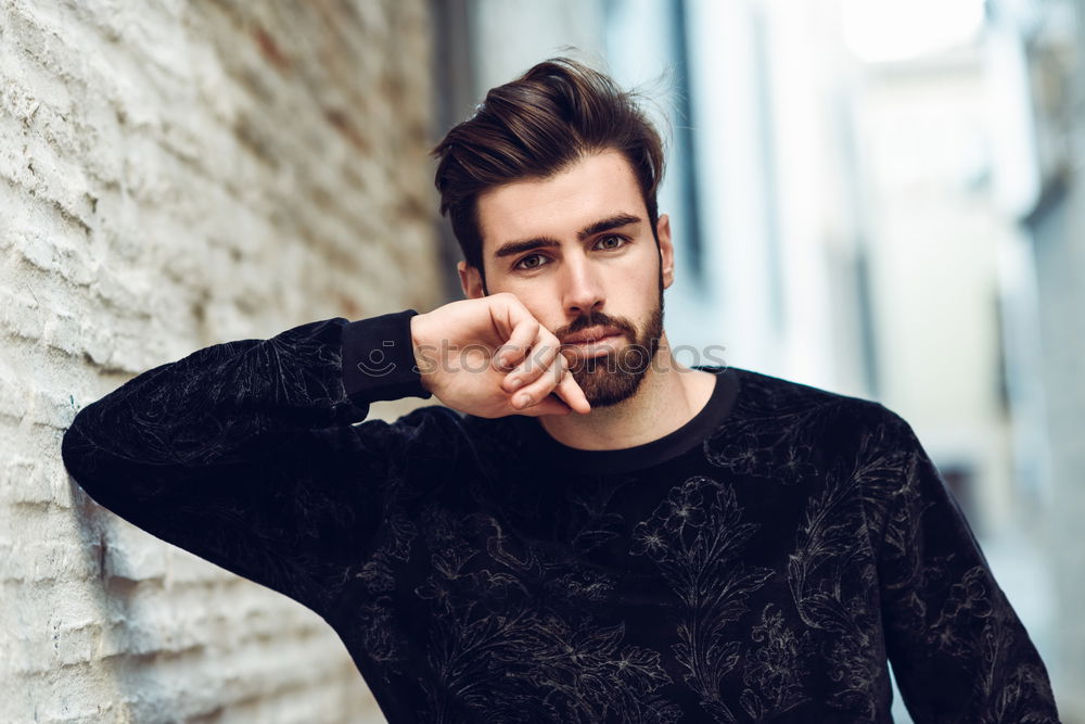 Image, Stock Photo Young man in urban background wearing casual clothes.