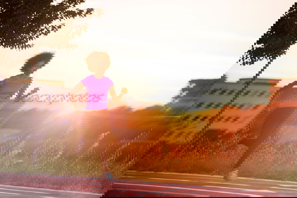 Similar – Image, Stock Photo athletic woman running outdoors