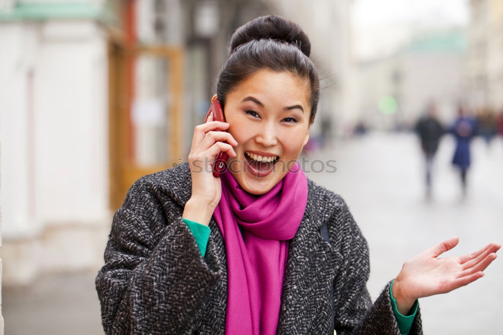 Similar – Image, Stock Photo Portrait of a cheerful young african woman standing outdoors