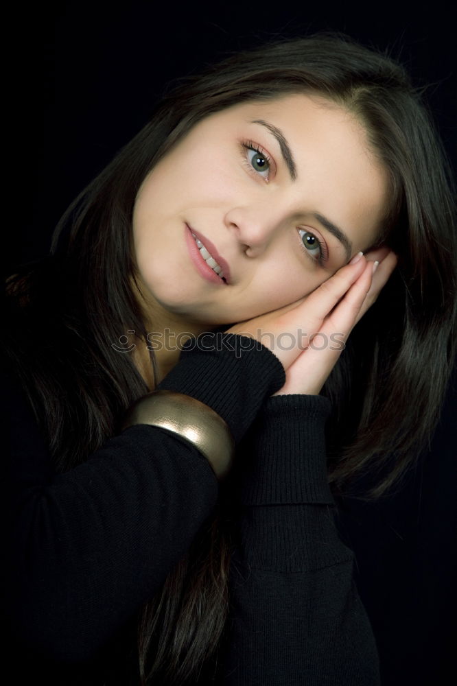 Similar – thoughtful woman with double braid