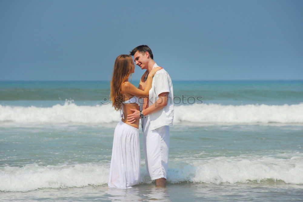 Similar – Beautiful wedding couple at the beach