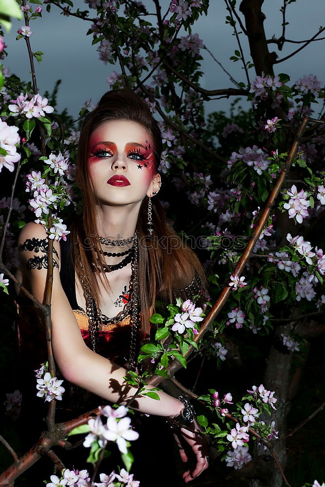 Image, Stock Photo Young woman with geisha make up