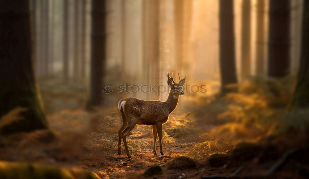 Similar – fallow deer hind in beautiful morning light