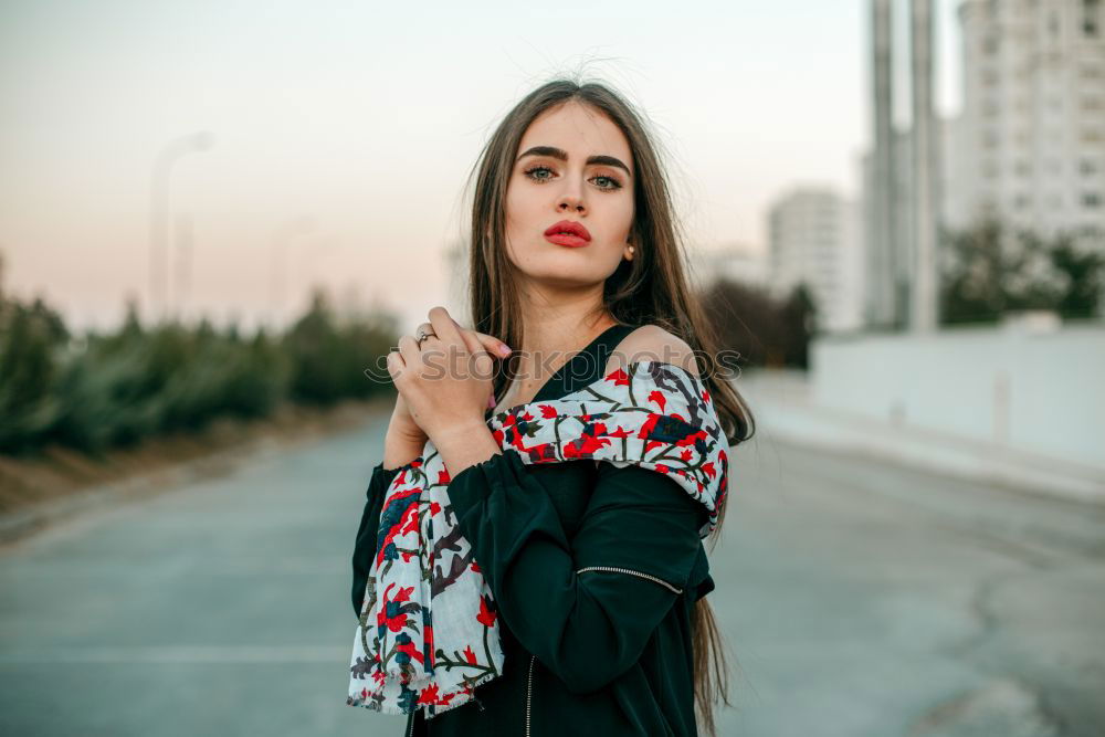 Similar – Image, Stock Photo girl on the street