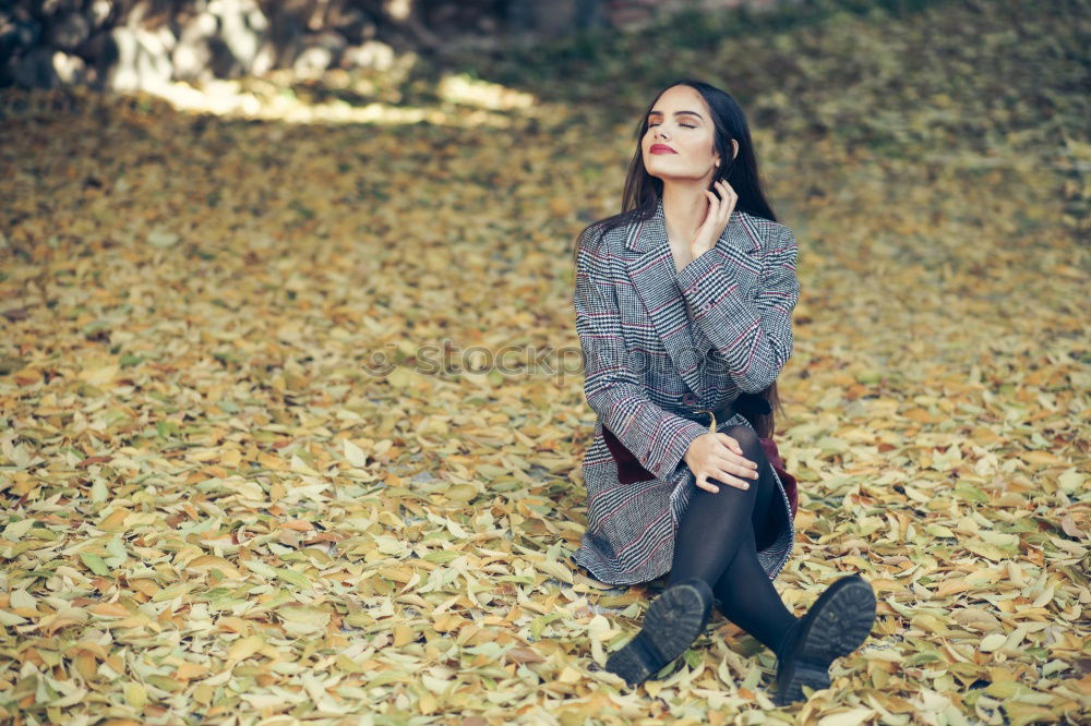 Similar – young woman in the autumn forest