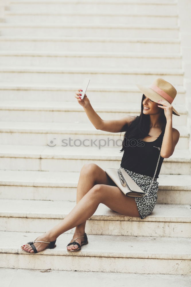 Similar – Young woman in a park enjoying a lemon ice cream