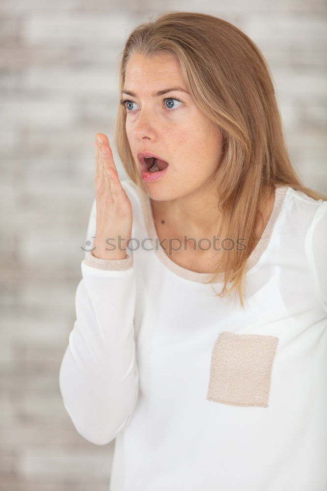 Similar – A blonde young woman in a sunny day thinking and feeling with closed eyes