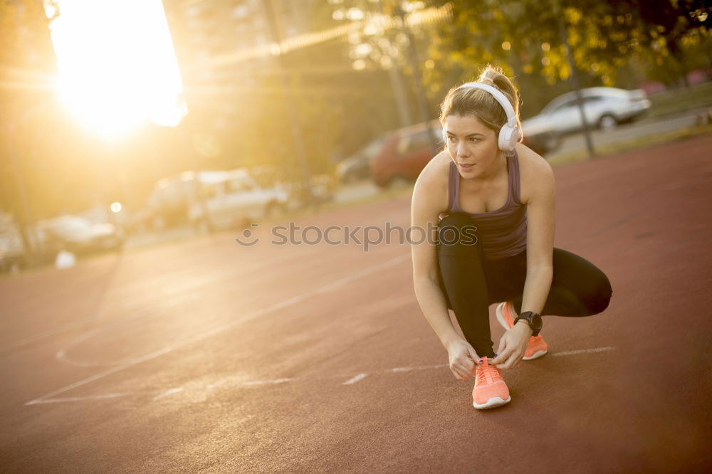 Similar – Image, Stock Photo athletic woman working out outdoors