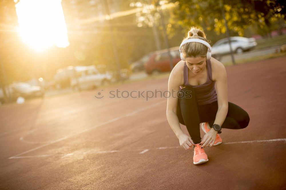 Similar – Image, Stock Photo athletic woman running outdoors