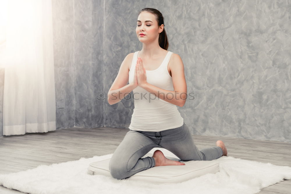 Similar – Woman stretching in bed