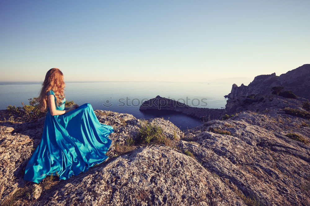 Similar – Image, Stock Photo girl by the sea Lifestyle