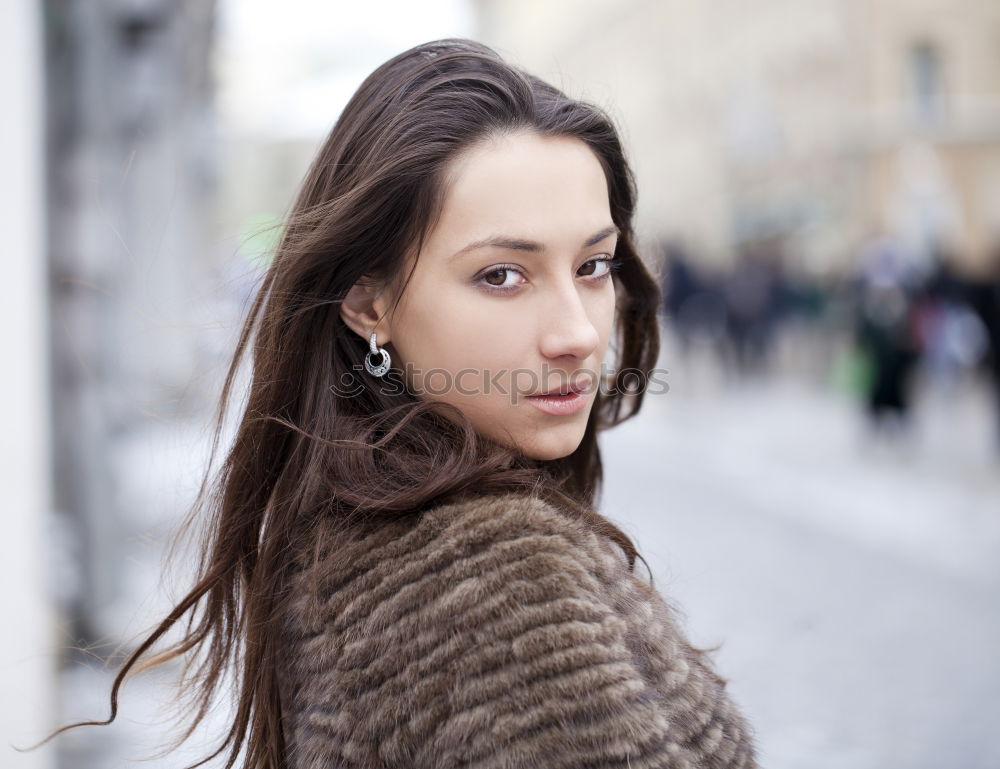 Similar – Image, Stock Photo Portrait of young woman smiling in urban background