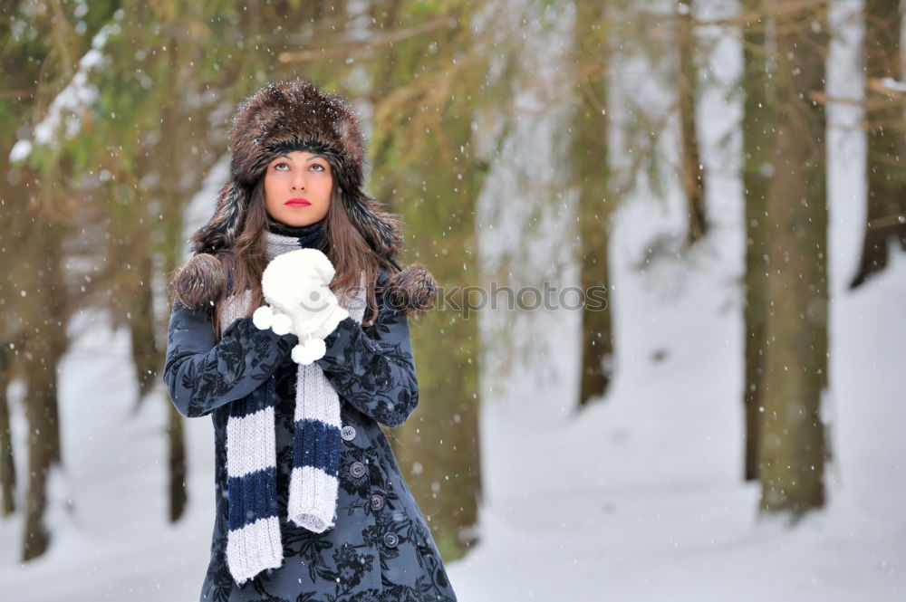 Similar – Image, Stock Photo Young woman enjoying a snowy winter