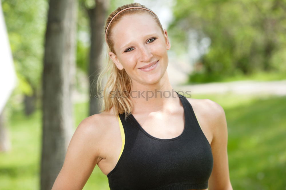 Similar – Attractive woman out exercising in glowing light