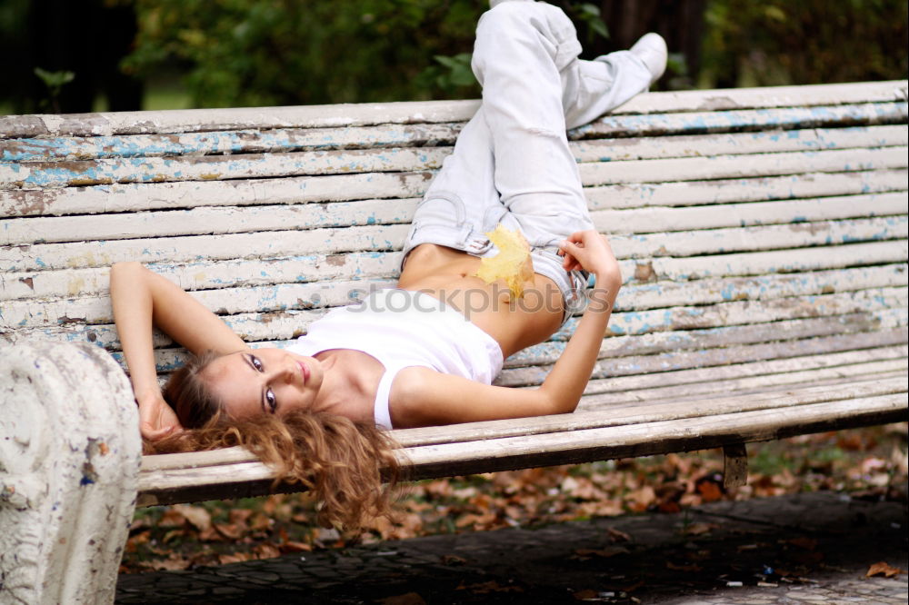 Similar – Image, Stock Photo Young redhead rebellious woman