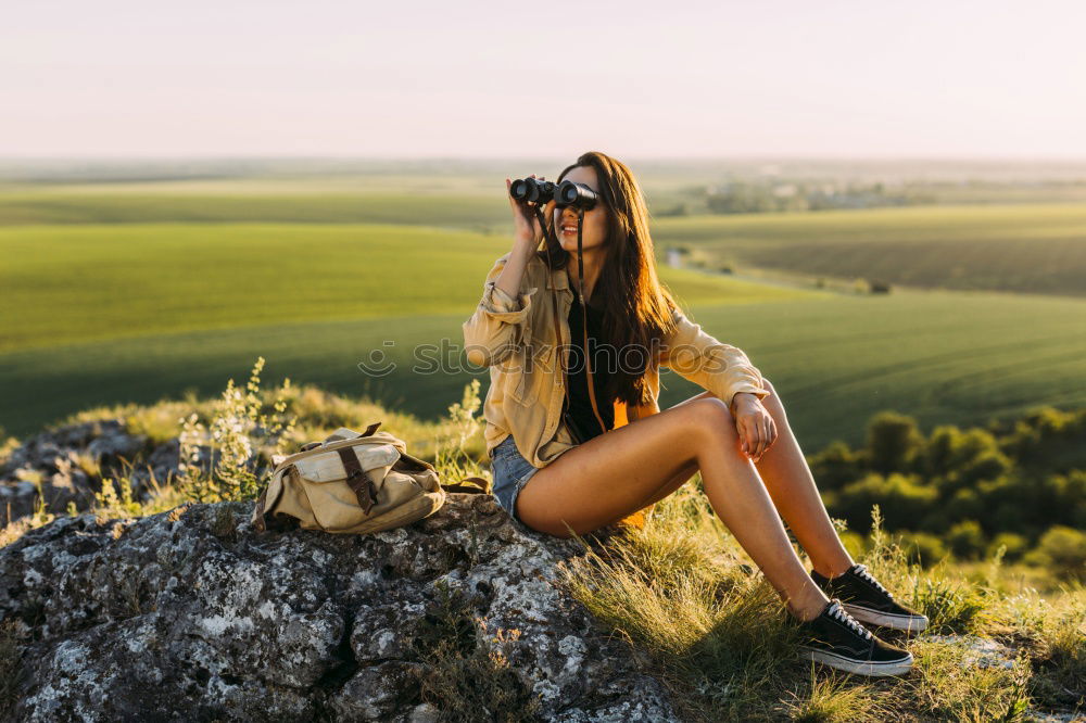 Similar – Image, Stock Photo Smiling woman with dog