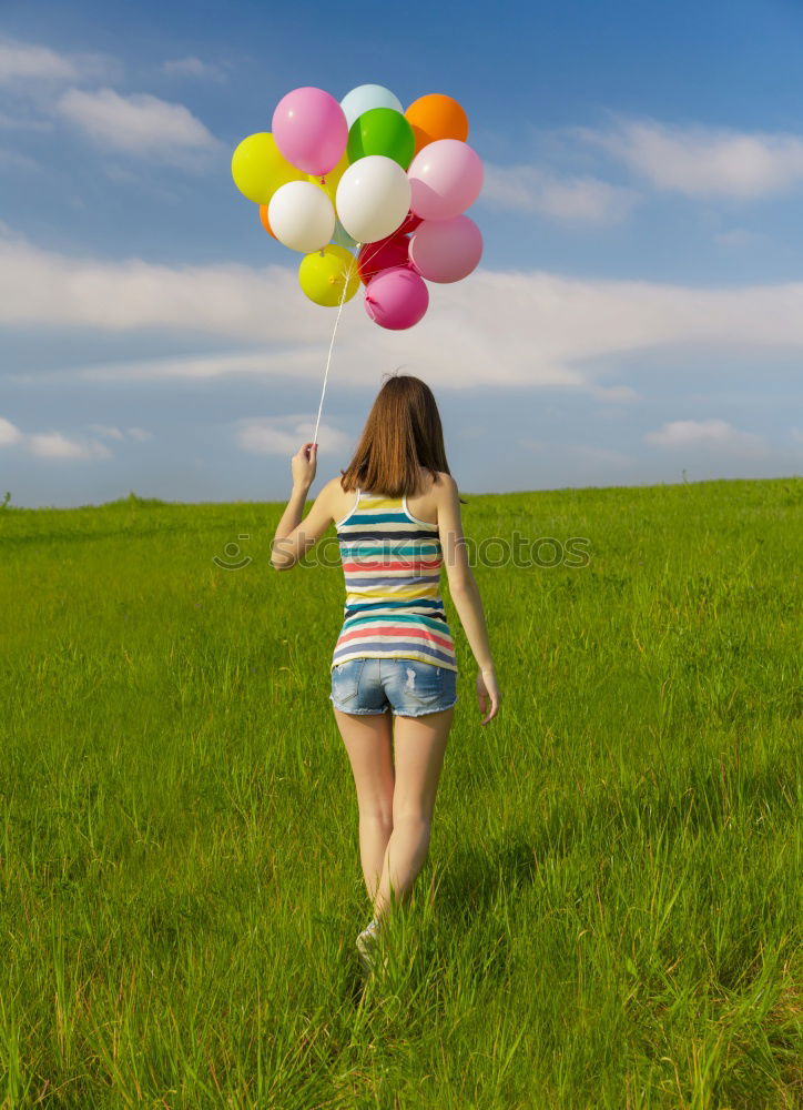 Similar – Image, Stock Photo Happy little girl playing on road