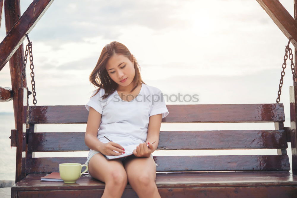 Similar – happy toddler girl in pyjamas playing in kitchen