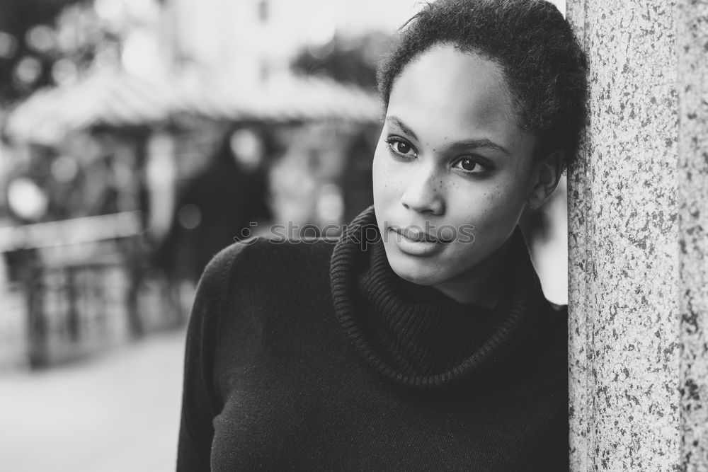 Similar – Close-up portrait of beautiful young African American woman