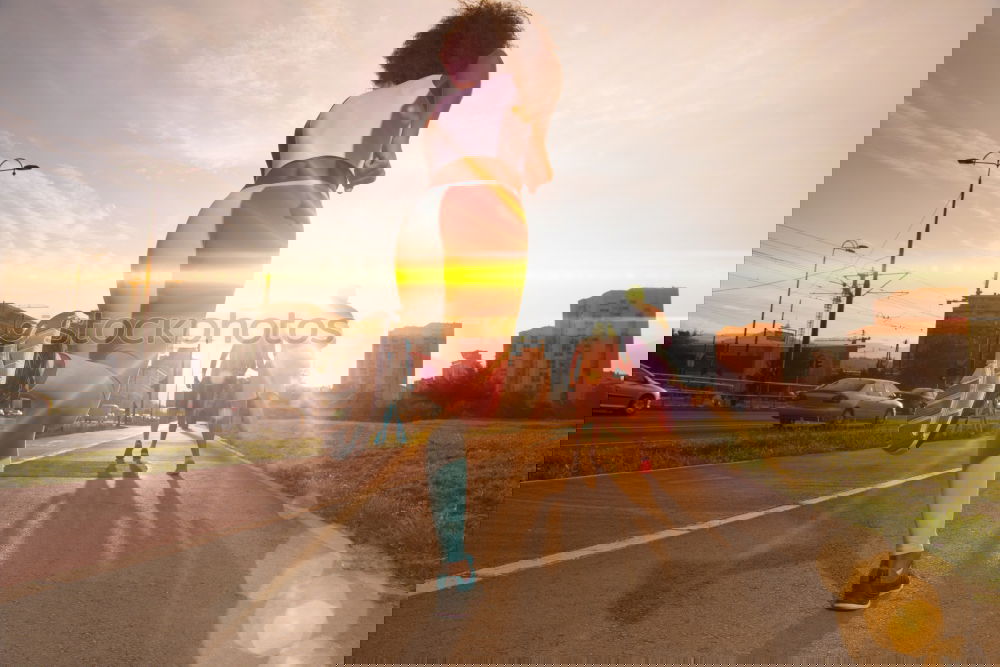 Similar – Image, Stock Photo female runner portrait
