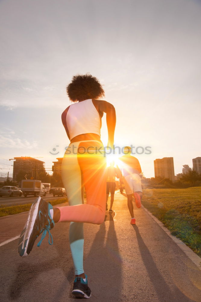 Similar – Image, Stock Photo athletic woman working out outdoors