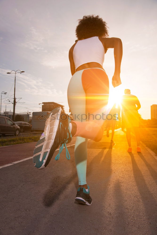 Similar – Image, Stock Photo athletic woman working out outdoors