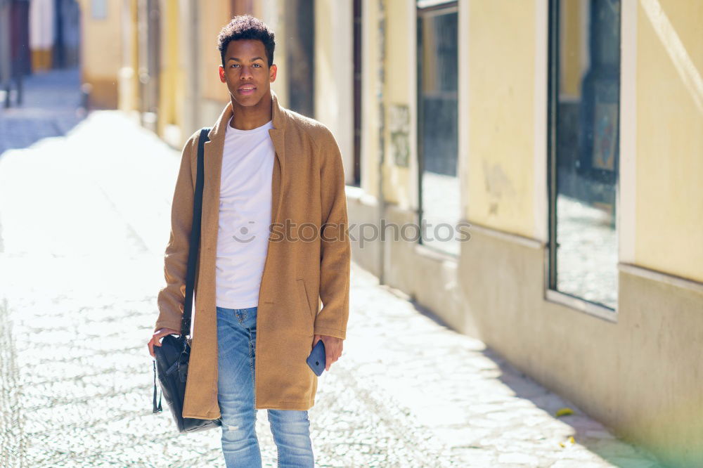 Similar – Image, Stock Photo Tourist man in snowy city
