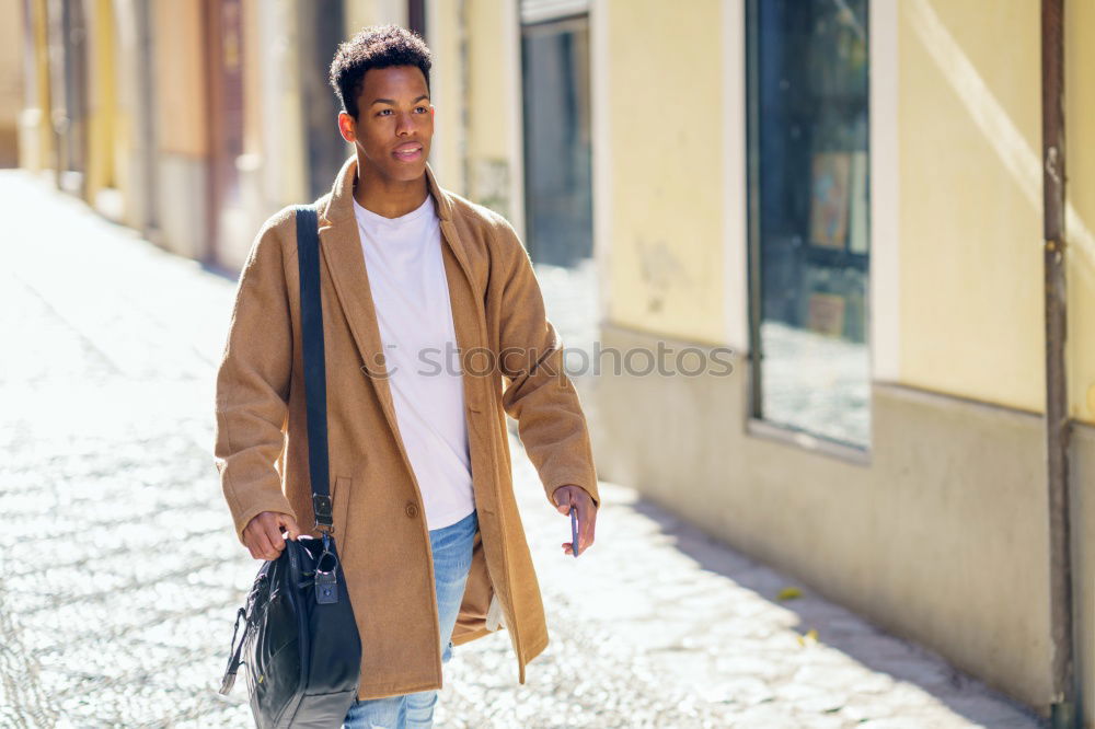 Similar – Image, Stock Photo Tourist man in snowy city