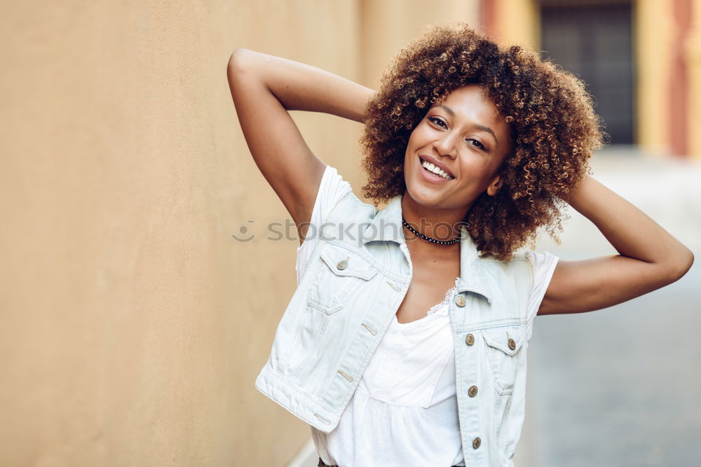 Similar – Young black woman, afro hairstyle, smiling