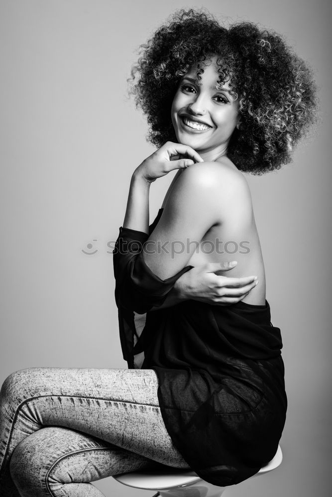 Similar – Close-up portrait of beautiful young African American woman