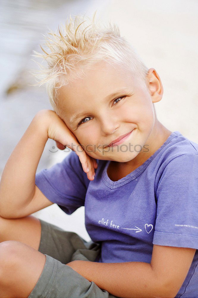 Similar – Image, Stock Photo Portrait of a little boy on a breakwater