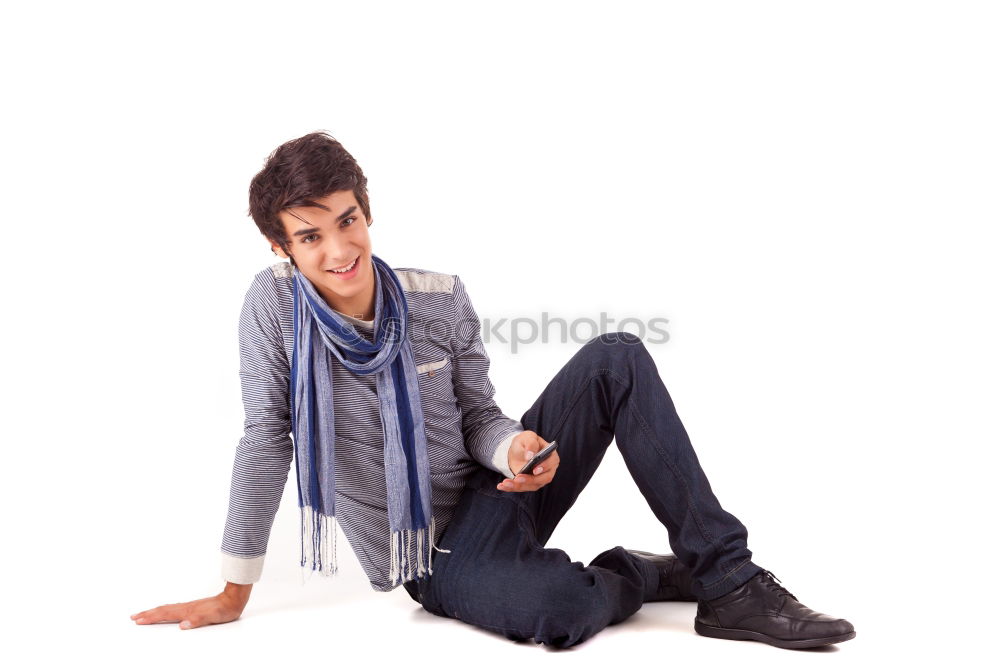 Similar – Image, Stock Photo Man leans on a wall