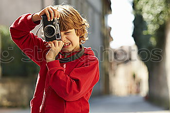 Similar – Image, Stock Photo Happy boy with camera