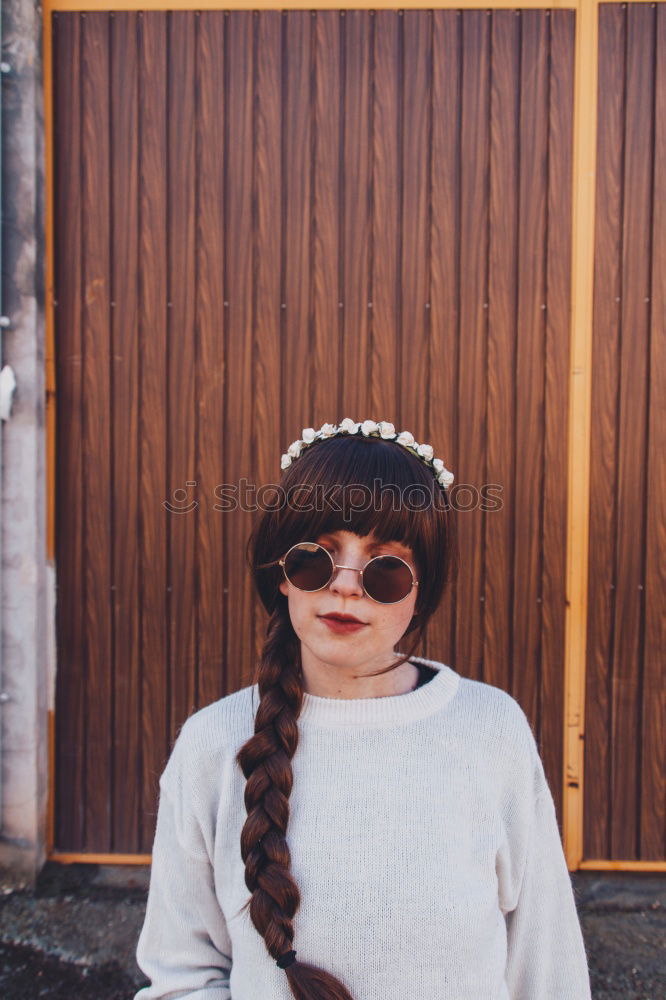 Similar – Girl model fashion cap glasses