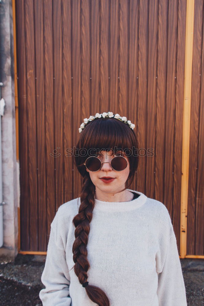 Similar – Image, Stock Photo Young hippie woman with sunglasses