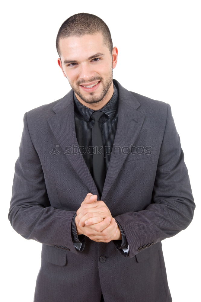 Young businessman near a modern office building